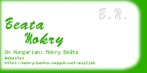 beata mokry business card
