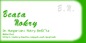 beata mokry business card